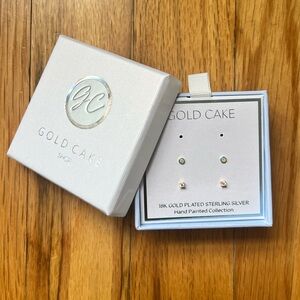 18k Gold Plated Sterling Silver Studs - 2 pair